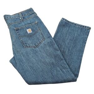 Carhartt Mens Relaxed Fit Straight Leg Blue Denim Jeans 101483-980 36x30